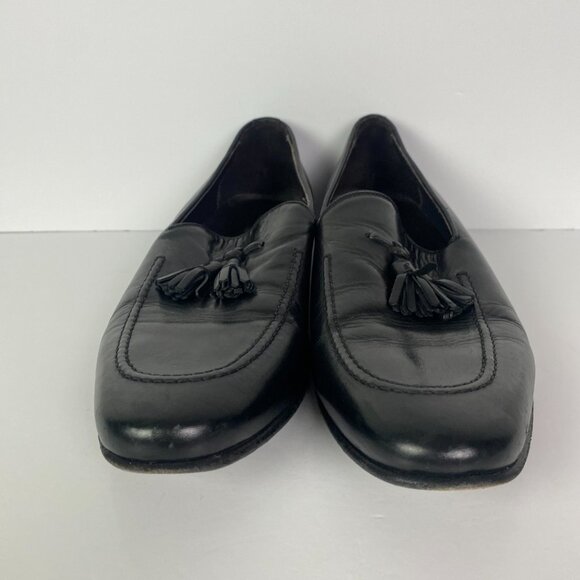 Russell & Bromley Loafers Shoes Eu 44 US 11 Black Tasseled Tassels Leather Italy - Picture 3 of 12